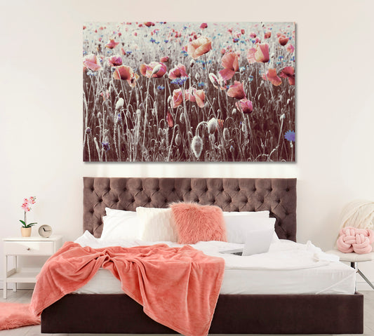 Wild Poppies Canvas Print ArtLexy 1 Panel 24"x16" inches 