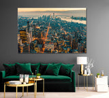 New York City Skyline with Skyscrapers Canvas Print ArtLexy 1 Panel 24"x16" inches 