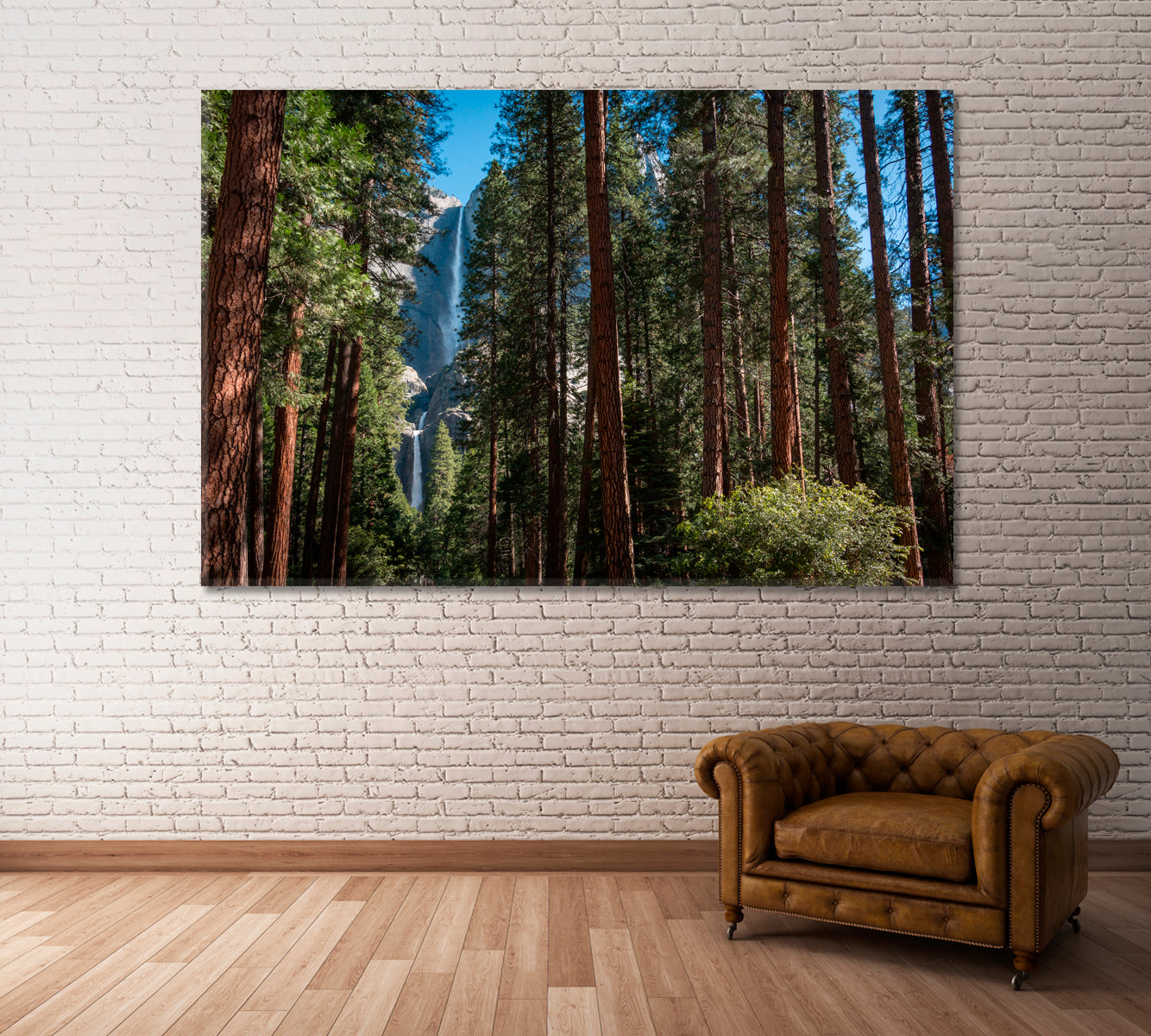 Yosemite National Park and Yosemite Falls California Canvas Print ArtLexy 1 Panel 24"x16" inches 