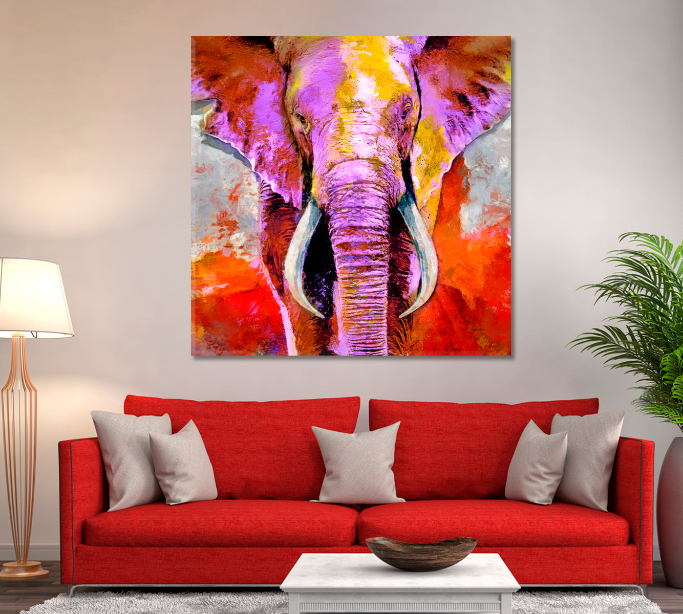 Abstract Elephant Portrait Canvas Print ArtLexy   