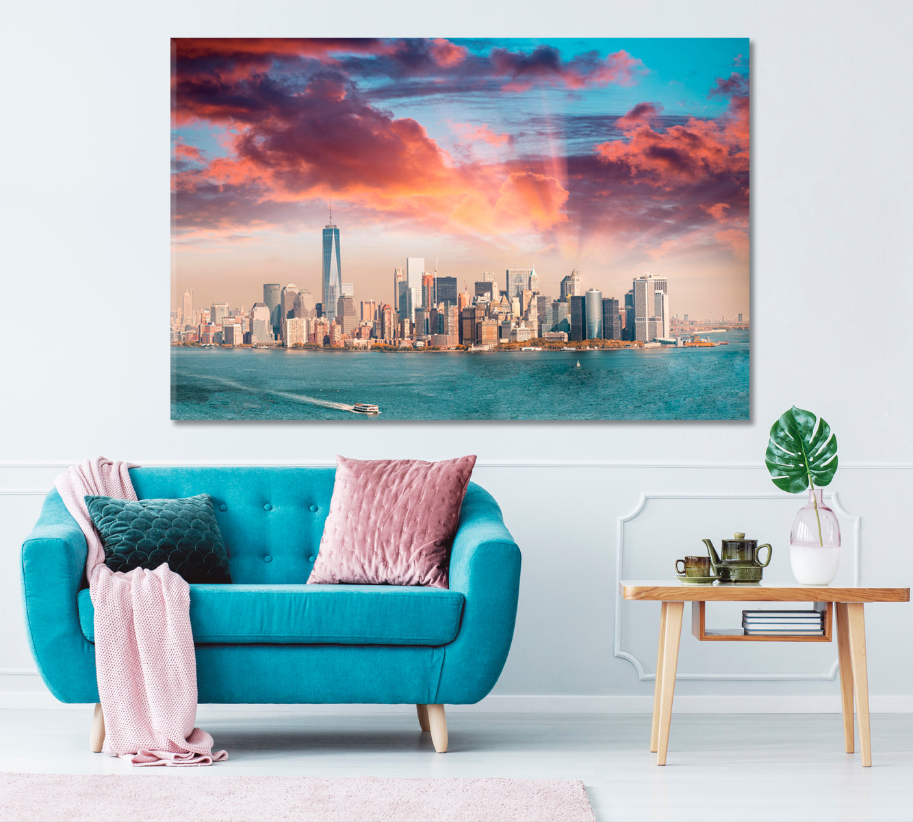 Panoramic view of Lower Manhattan Canvas Print ArtLexy 1 Panel 24"x16" inches 