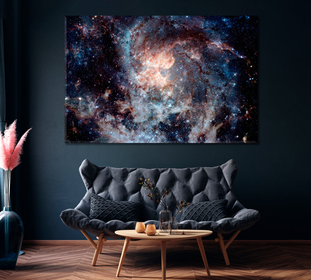 Colored Nebula and Open Cluster of Stars Canvas Print ArtLexy 1 Panel 24"x16" inches 