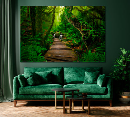 Asian Tropical Rainforest Canvas Print ArtLexy 1 Panel 24"x16" inches 