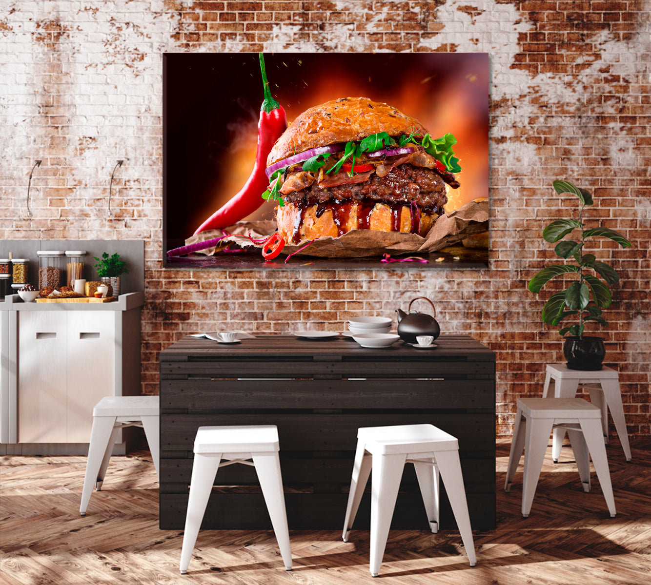 Chilli Hamburger Canvas Print ArtLexy   
