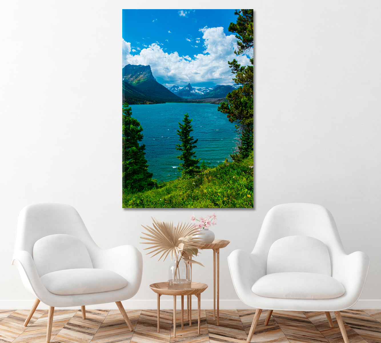 Saint Mary Lake Glacier National Park Montana Canvas Print ArtLexy   