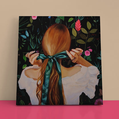 Girl with Ribbon in Hair Canvas Print ArtLexy   