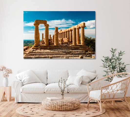 Temple of Juno Ruins Akragas Sicily Italy Canvas Print ArtLexy   
