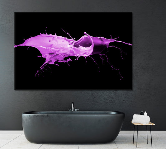 Purple Ink Splash Canvas Print ArtLexy 1 Panel 24"x16" inches 