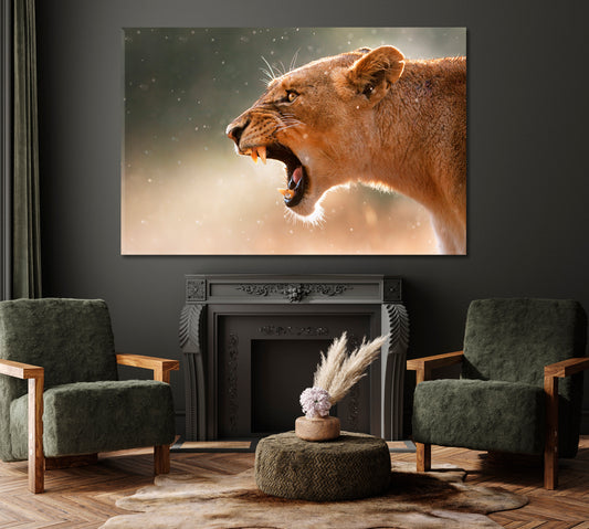 Wild Lioness Canvas Print ArtLexy 1 Panel 24"x16" inches 