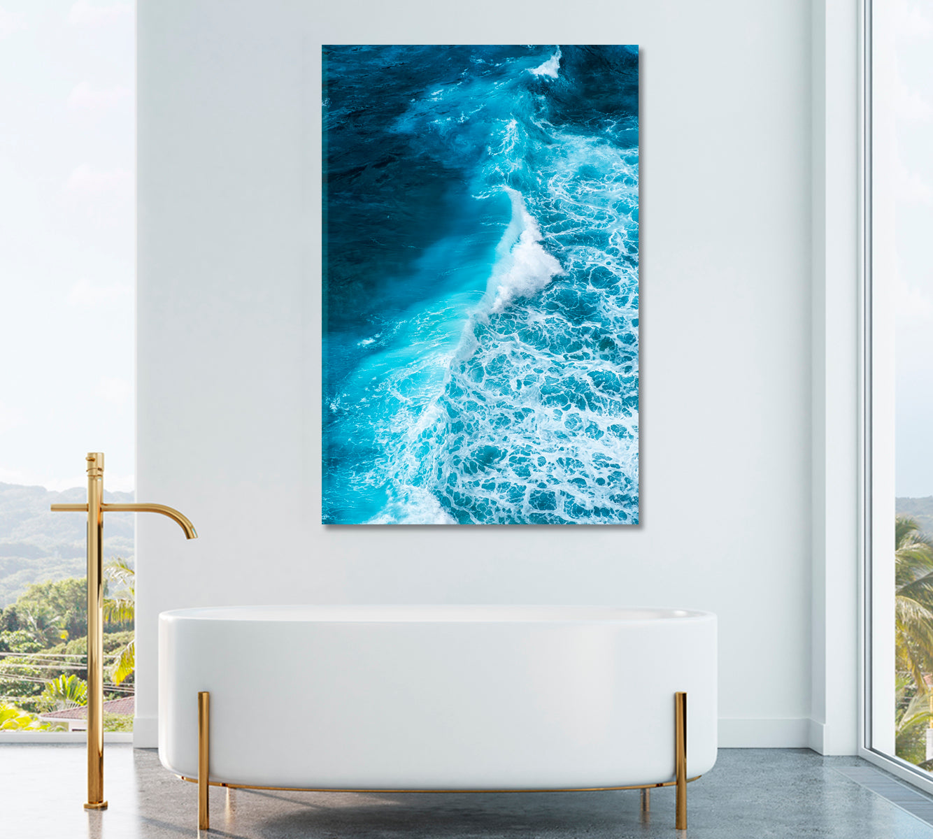 Blue Ocean Waves Canvas Print ArtLexy   