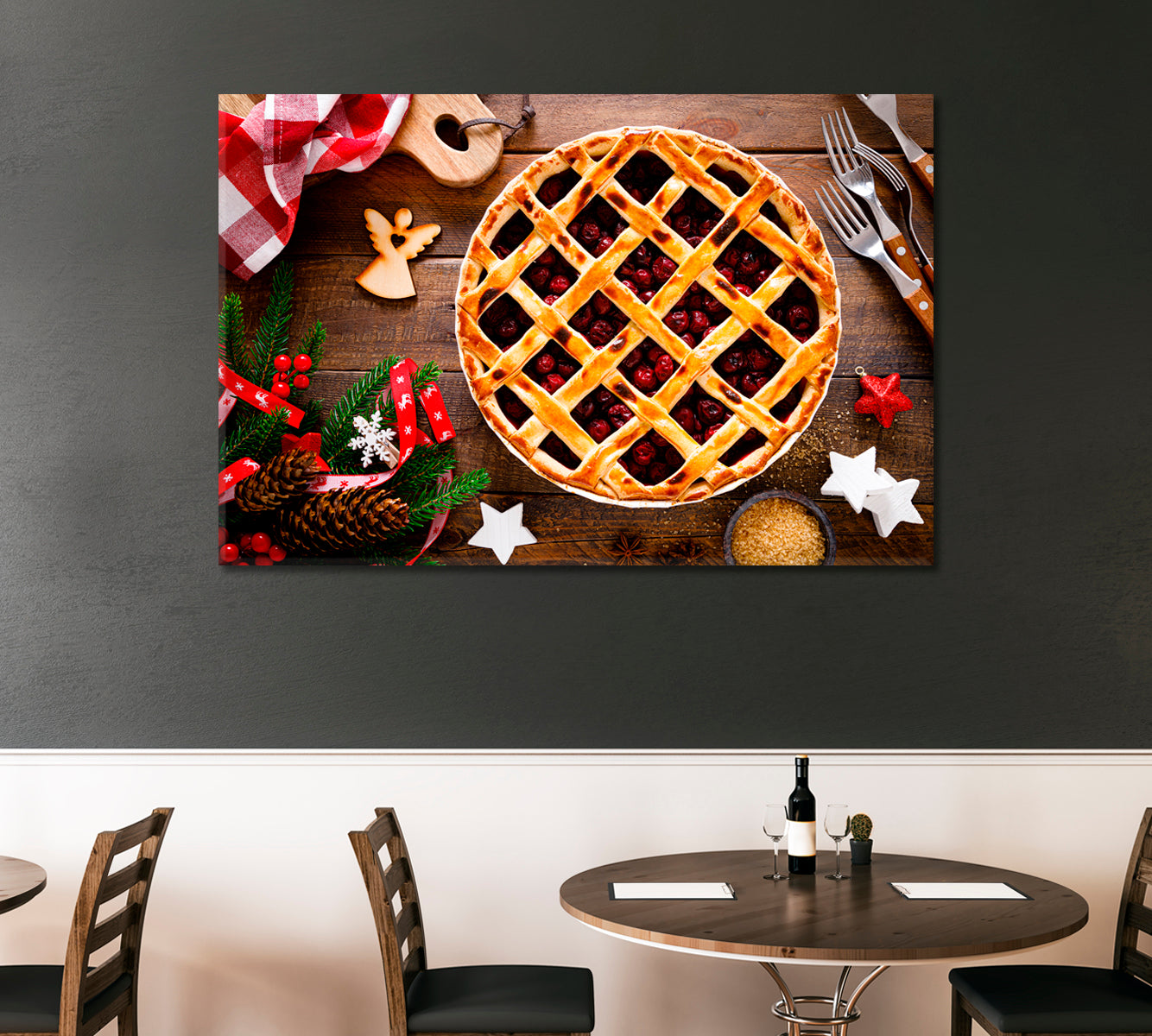 American Christmas Cherry Pie Canvas Print ArtLexy   