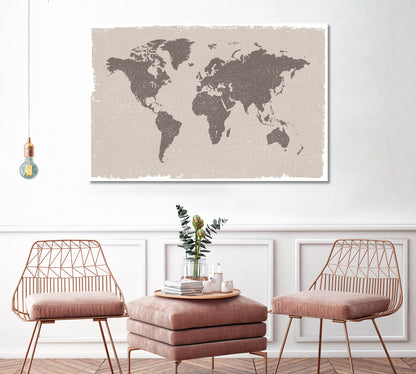 Grunge World Map Canvas Print ArtLexy   