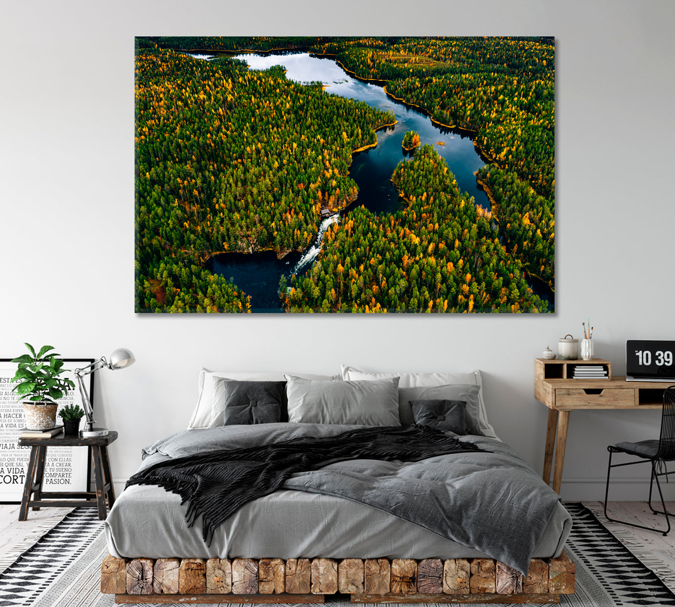 Beautiful Autumn Forest Oulanka National Park Finland Canvas Print ArtLexy 1 Panel 24"x16" inches 