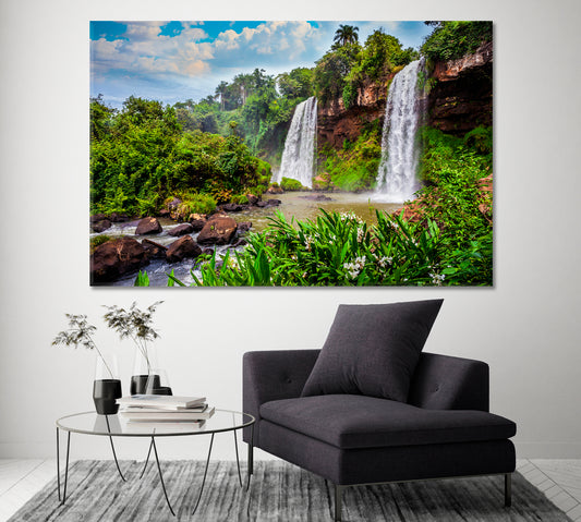 Amazing Iguazu Falls Argentina Canvas Print ArtLexy 1 Panel 24"x16" inches 