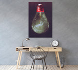 Light Bulb with Burnt Matchstick Inside Canvas Print ArtLexy   