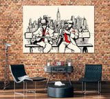 Street Jazz Musicians in New York Canvas Print ArtLexy 1 Panel 24"x16" inches 