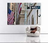 Wall Street Manhattan New York Canvas Print ArtLexy 1 Panel 24"x16" inches 