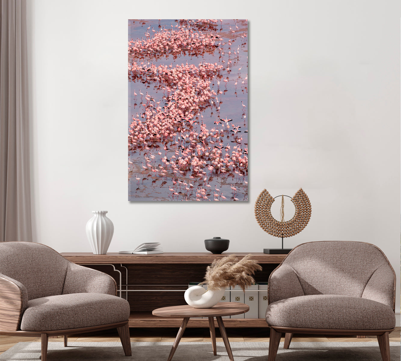 Flock of Flamingos on Lake Natron Africa Tanzania Canvas Print ArtLexy   