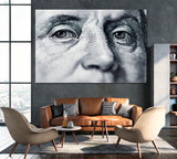Benjamin Franklin on Hundred Dollar Bill Canvas Print ArtLexy 1 Panel 24"x16" inches 