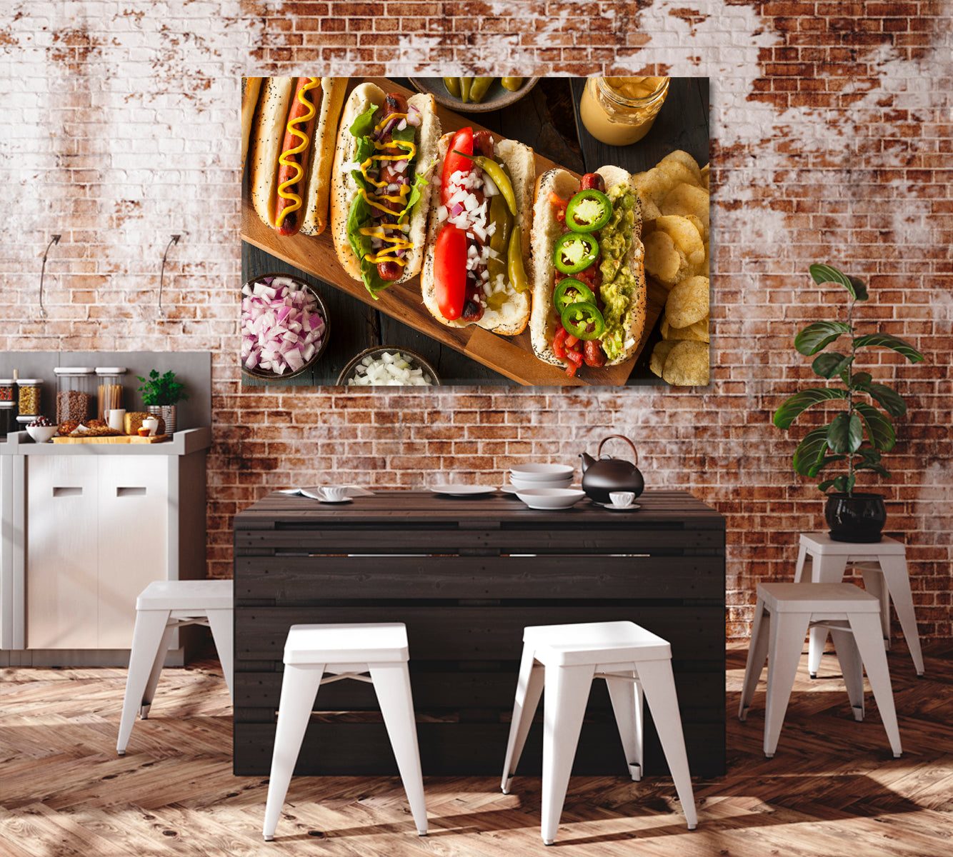 Hot Dogs Canvas Print ArtLexy   