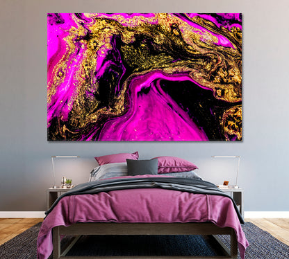 Abstract Purple Ink Swirl Canvas Print ArtLexy 1 Panel 24"x16" inches 