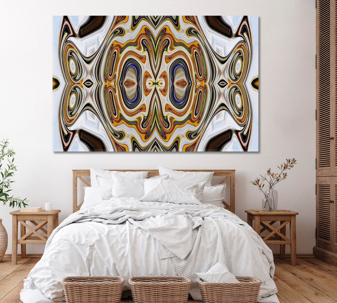 Abstract Kaleidoscope Pattern Canvas Print ArtLexy 1 Panel 24"x16" inches 