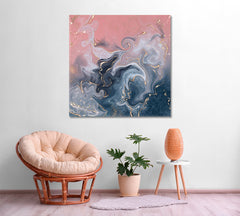 Abstract Pink and Gray Marble Swirls Canvas Print ArtLexy   