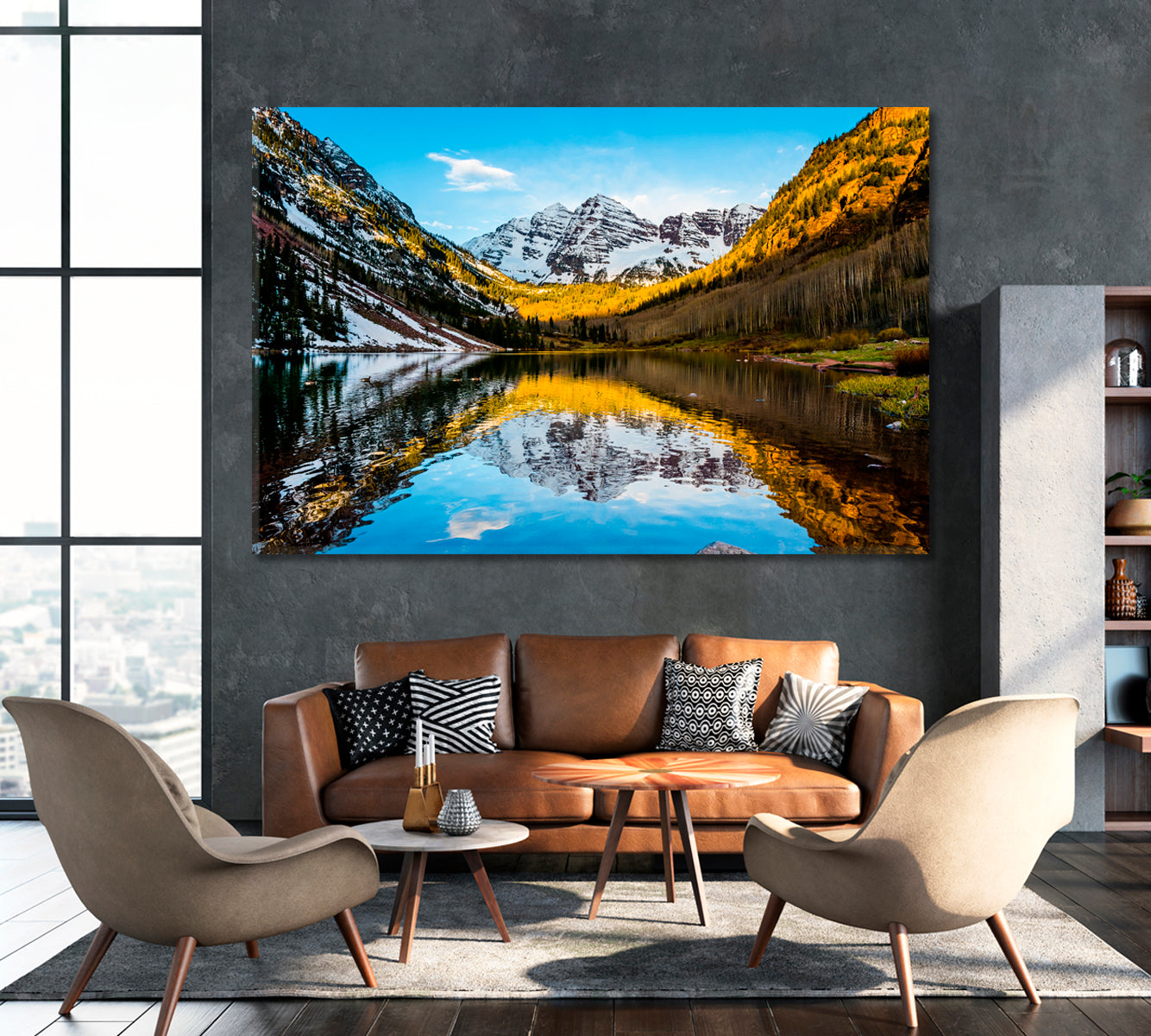Maroon Bells Peak with Maroon Lake Aspen Colorado Canvas Print ArtLexy   