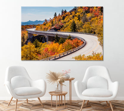Blue Ridge Parkway Canvas Print ArtLexy 1 Panel 24"x16" inches 