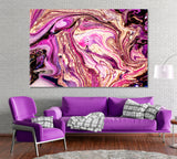 Abstract Purple Marble Pattern Canvas Print ArtLexy 1 Panel 24"x16" inches 