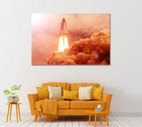 Rocket Launch Canvas Print ArtLexy 1 Panel 24"x16" inches 