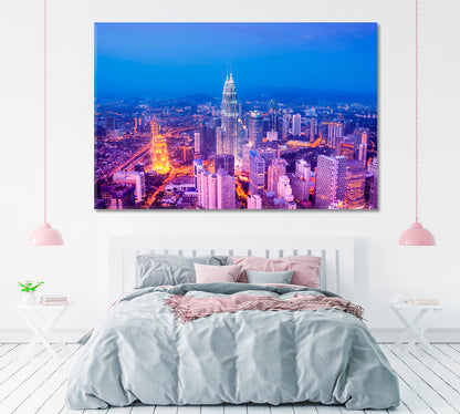 Kuala Lumpur Skyline Canvas Print ArtLexy 1 Panel 24"x16" inches 