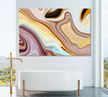 Liquid Marble ink Pattern Canvas Print ArtLexy 1 Panel 24"x16" inches 