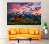 Barn on Mormon Row Grand Teton National Park Canvas Print ArtLexy 1 Panel 24"x16" inches 