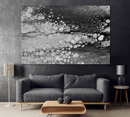 Abstract Gray Marble Ink Pattern Canvas Print ArtLexy 1 Panel 24"x16" inches 