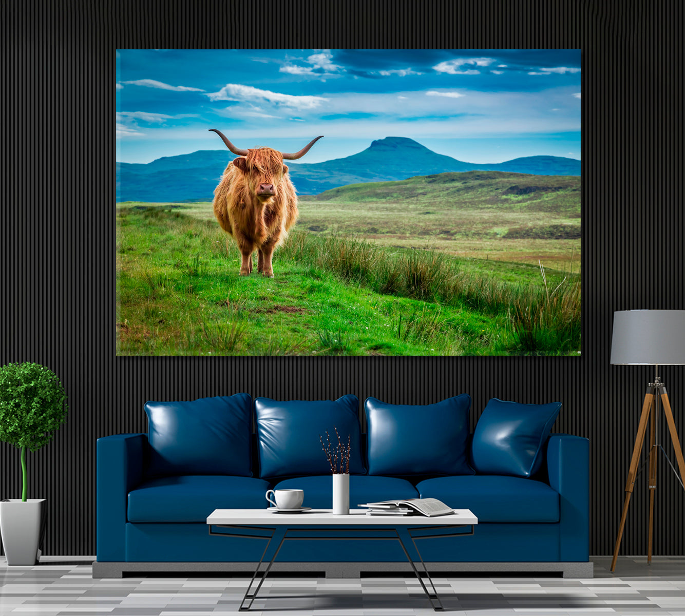 Scottish Highland Cow Canvas Print ArtLexy 1 Panel 24"x16" inches 
