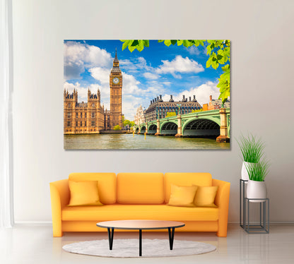 Big Ben and Houses of Parliament London Canvas Print ArtLexy 1 Panel 24"x16" inches 