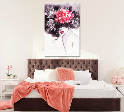 Woman with Flowers Canvas Print ArtLexy   