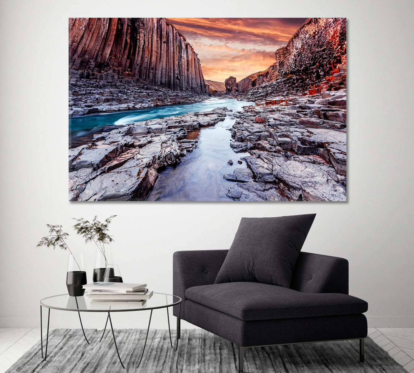 Studlagil Canyon Iceland Canvas Print ArtLexy 1 Panel 24"x16" inches 