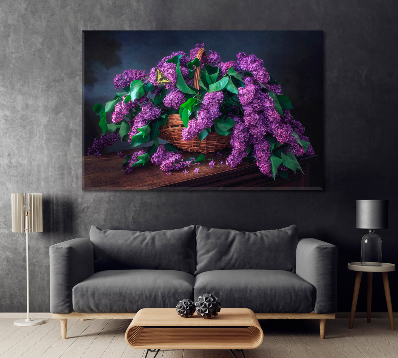 Still Life Basket of Lilac Canvas Print ArtLexy   