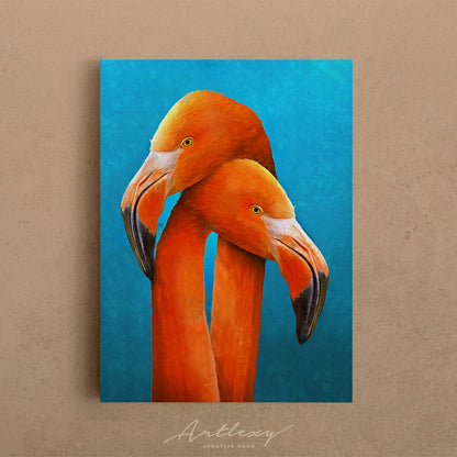 Flamingo Couple Canvas Print ArtLexy   