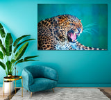 Wild African Leopard Canvas Print ArtLexy 1 Panel 24"x16" inches 