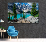 Moraine Lake in Valley of Ten Peaks Banff National Park Canada Canvas Print ArtLexy 1 Panel 24"x16" inches 