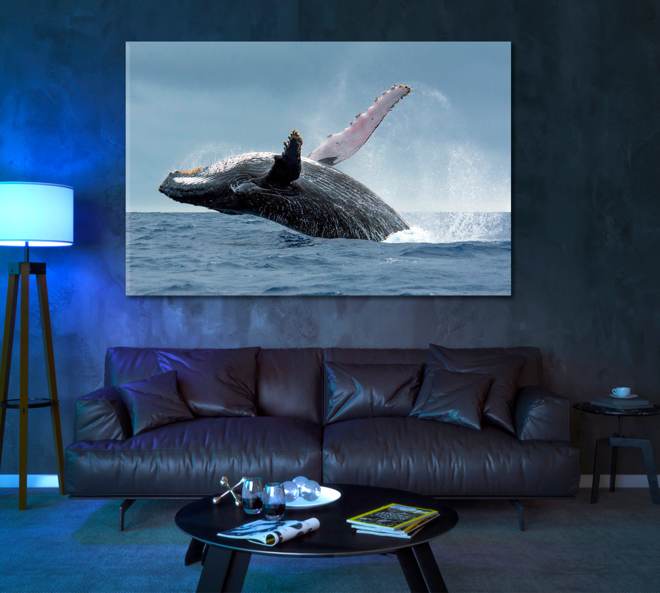 Humpback Whale in Tonga Waters Canvas Print ArtLexy 1 Panel 24"x16" inches 