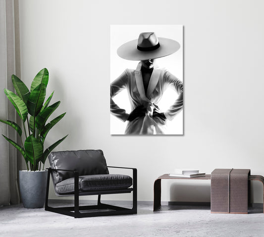 Lovely Mysterious Woman in Hat Canvas Print ArtLexy   