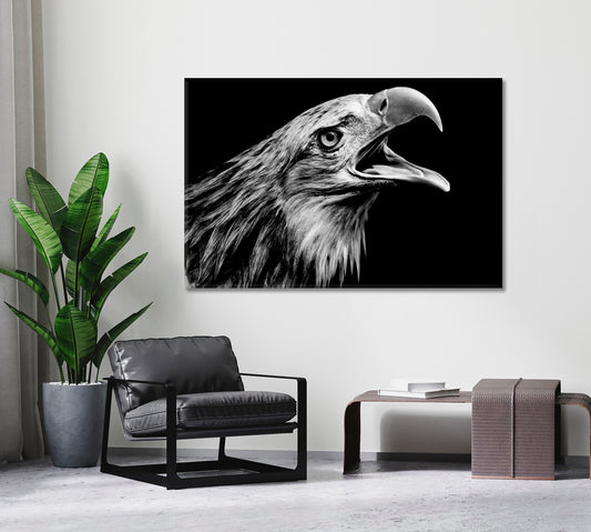 Big White-Tailed Eagle Portrait Canvas Print ArtLexy   