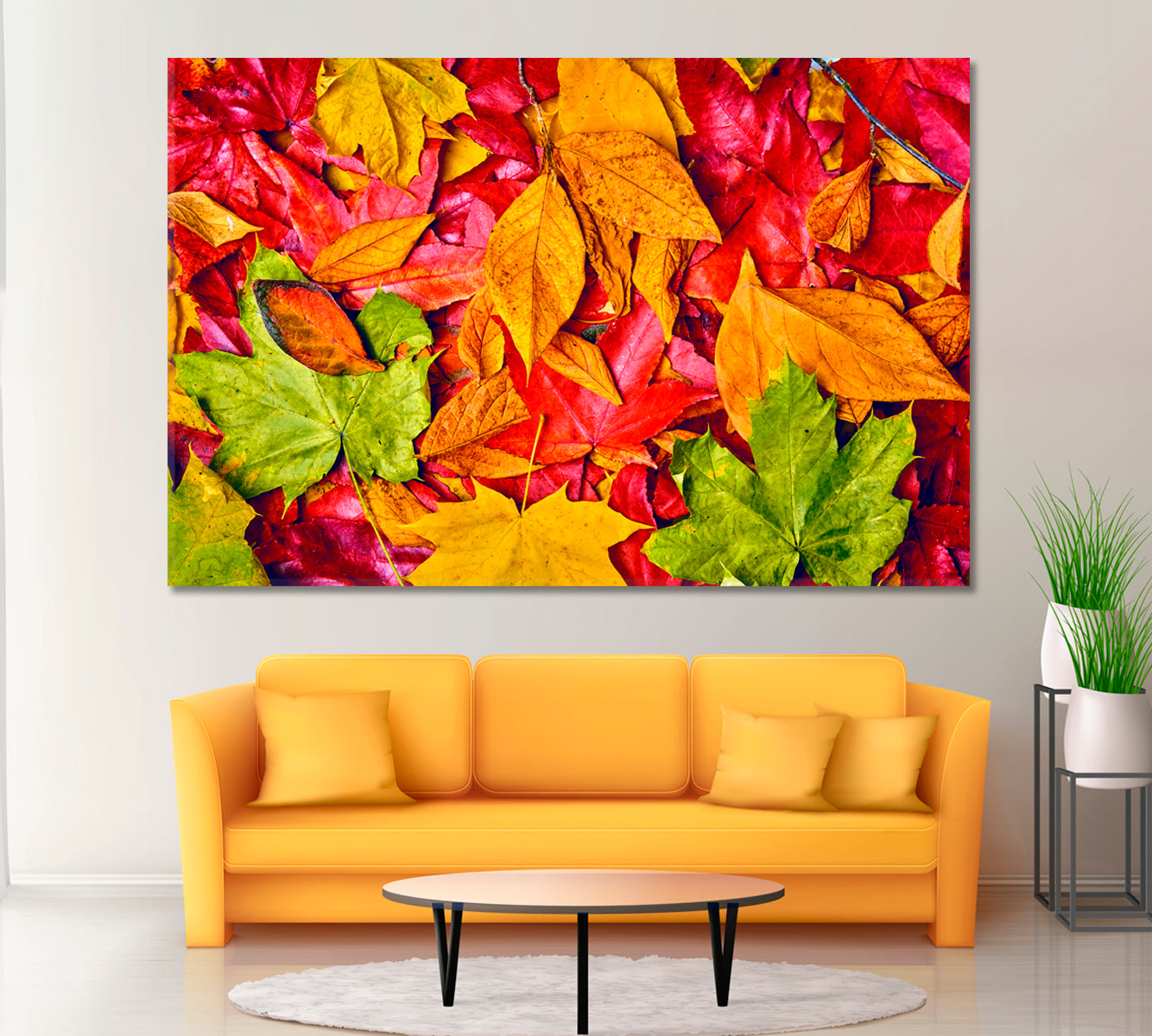 Autumn Leaves Canvas Print ArtLexy 1 Panel 24"x16" inches 