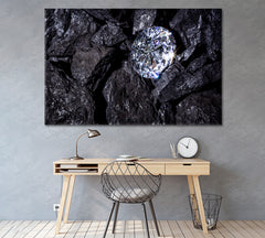 Diamond Among Pieces of Coal Canvas Print ArtLexy 1 Panel 24"x16" inches 