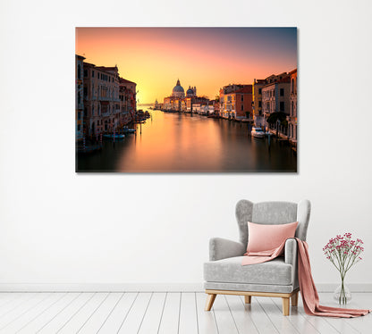 Grand Canal at Sunrise in Venice Italy Canvas Print ArtLexy 1 Panel 24"x16" inches 