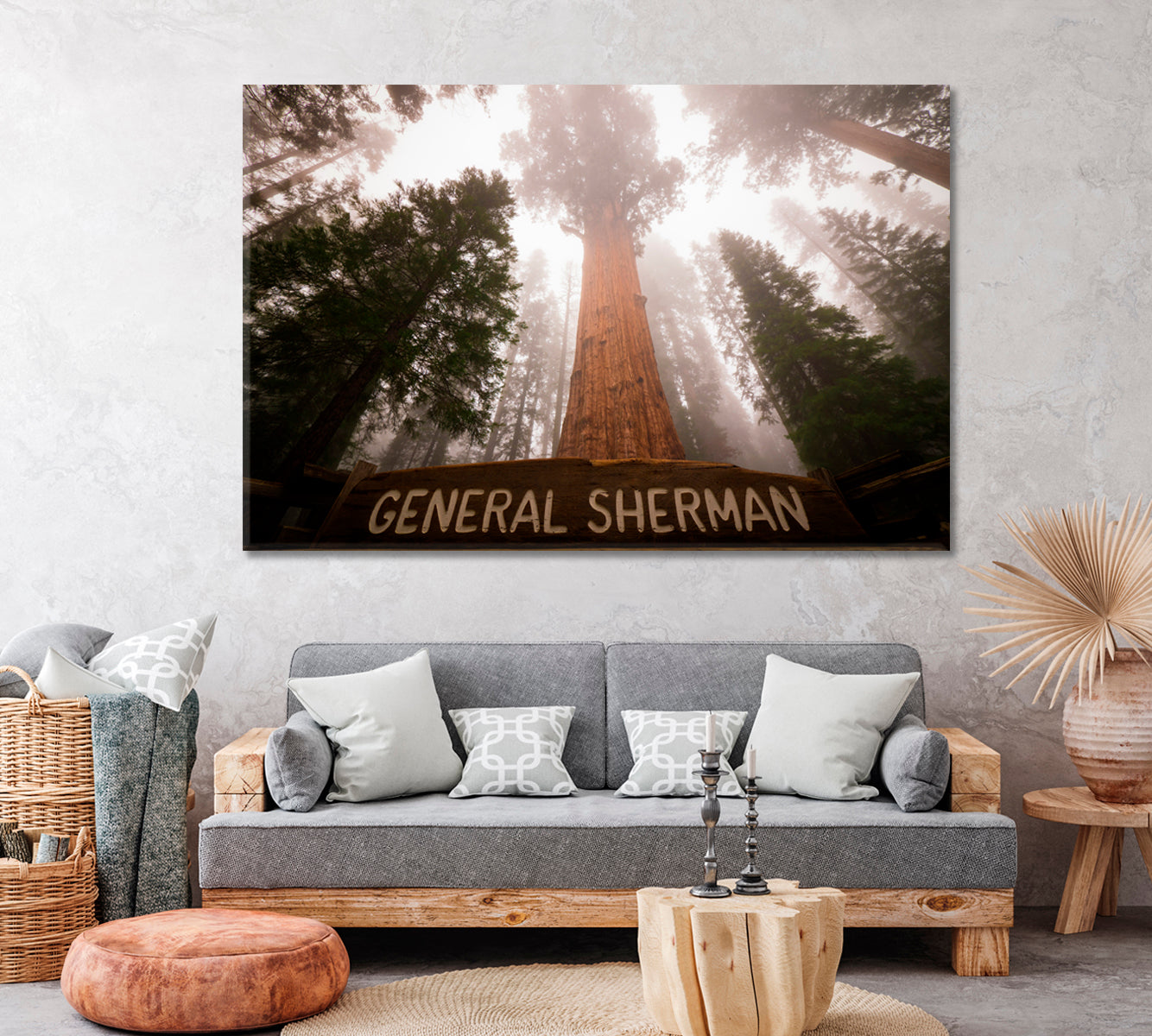 General Sherman Tree California Canvas Print ArtLexy 1 Panel 24"x16" inches 